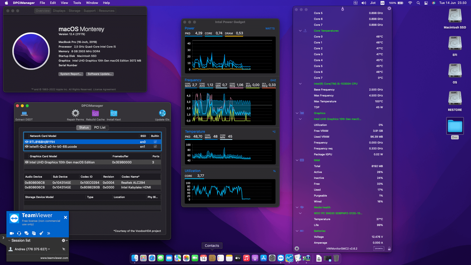 Success Hackintosh macOS Monterey 12.4 Build 21F79 in Asus ROG Strix G15 G512LI-I565B6T